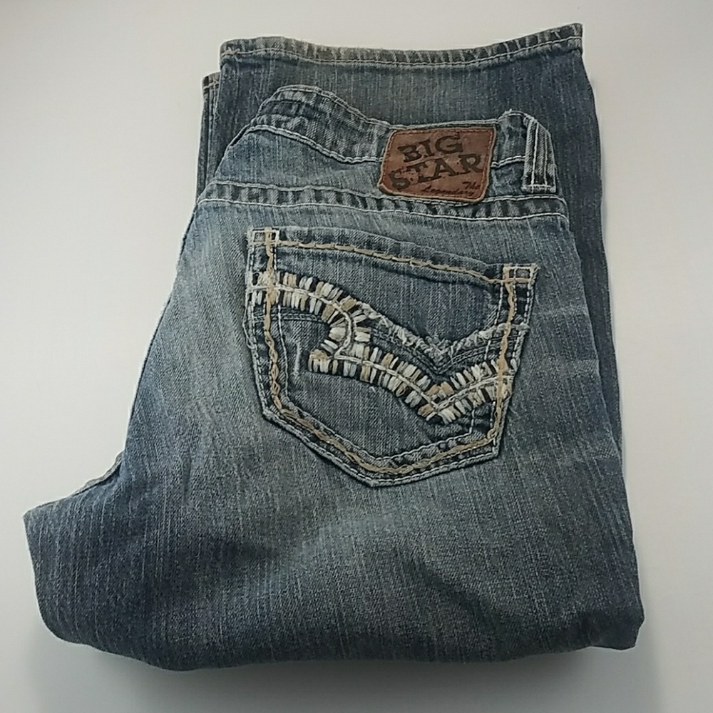 Big Star Casey K Low Rise Fit Long Blue Jeans